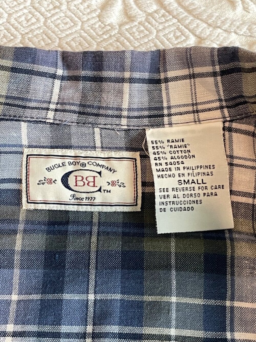 Vintage 90s Bugle Boy Blue Plaid Woman’s Jacket + Shorts 2-Piece Set Size S/6 - Picture 14 of 16